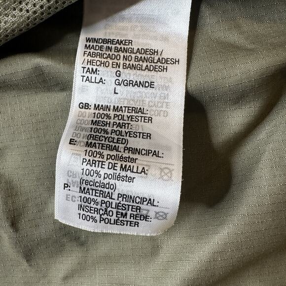 ADIDAS Jacket Gym Running Military Green Size L 3 Stripe Full Zip - Picture 10 of 13